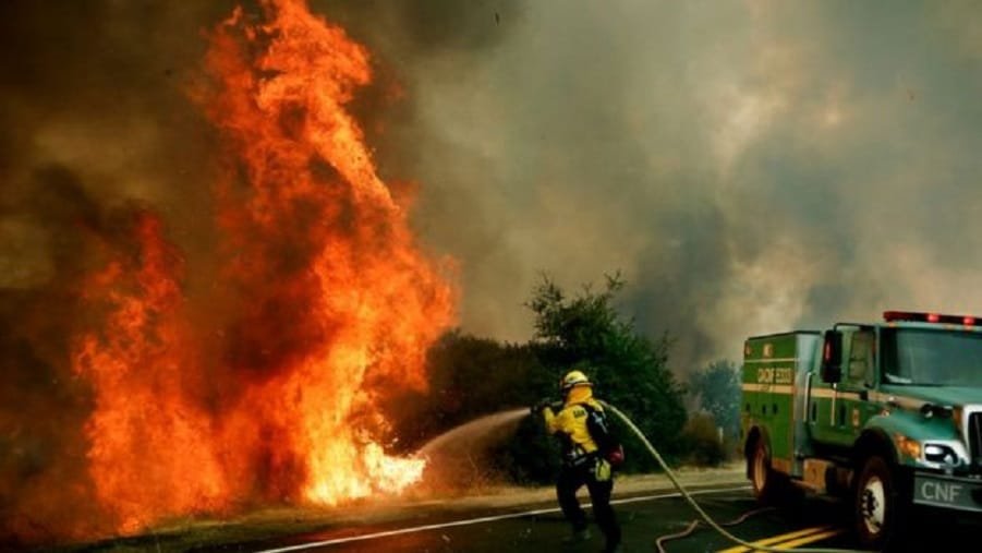 Wildfire burn in california